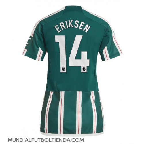 Camiseta Manchester United Christian Eriksen #14 Segunda Equipación Replica 2023-24 para mujer mangas cortas